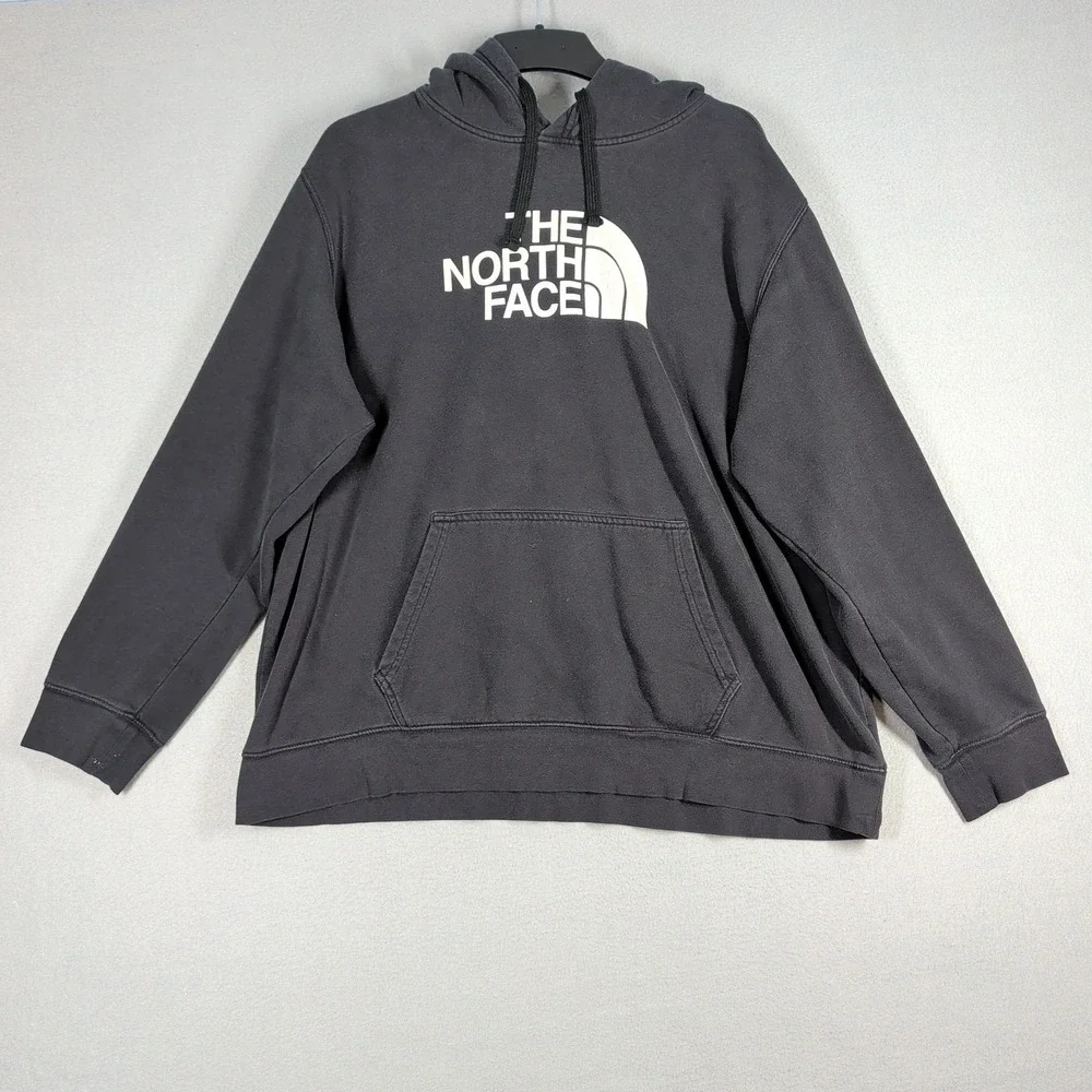 The North Face Hoodie Mens XXL Black Half Dome Logo Pullover Sweatshirt Outdoor